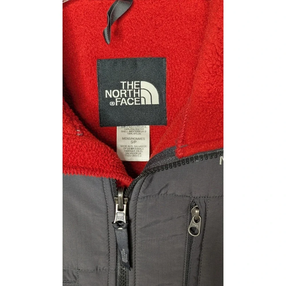 The North Face Men's Red Orange Gray Denali Fleece Full Zip Size Small Polartec‎
